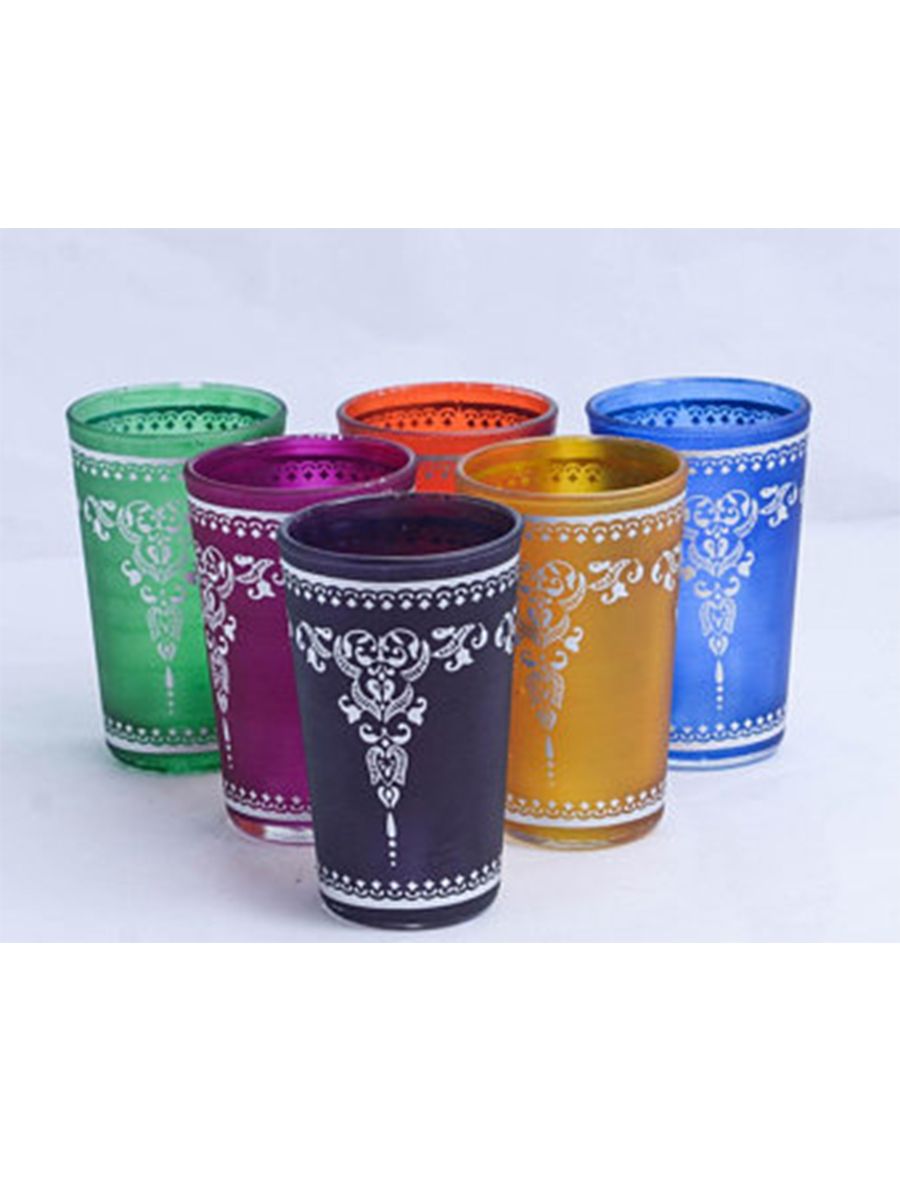 Royal Moroccan Tea Glasses, Moroccan Drinking Glasses – Pack Of 6 – Un –  Marrakesh Gardens