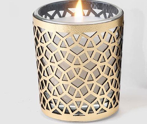Moroccan Amber Scented Candle , Gold, 6 oz - Marrakesh Gardens