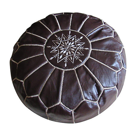 Authentic Moroccan Handmade Pouf,Black - Marrakesh Gardens