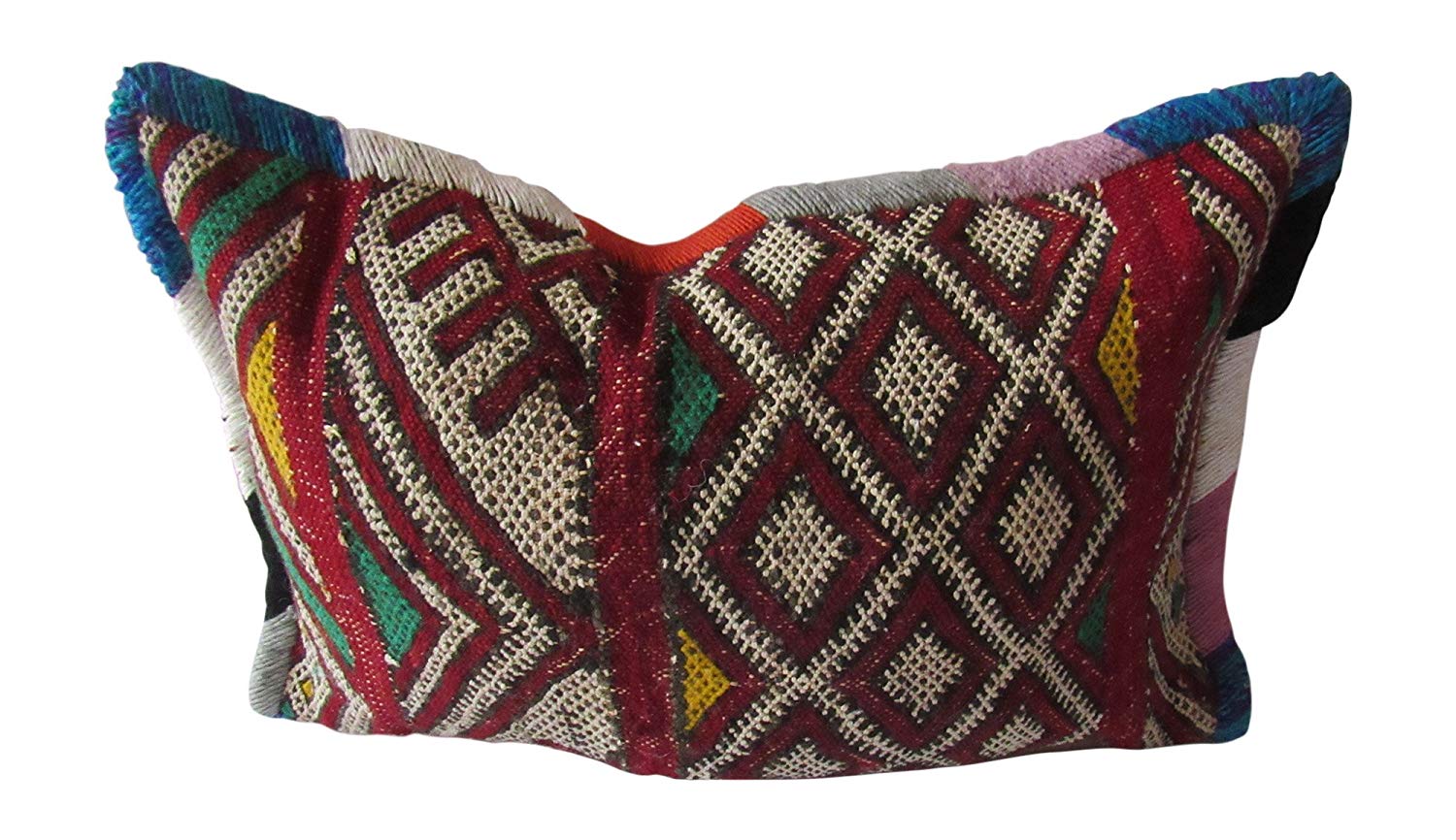 Marrakesh Gardens Authentic Moroccan Handwoven Pom Pom Pillow Cover, 1