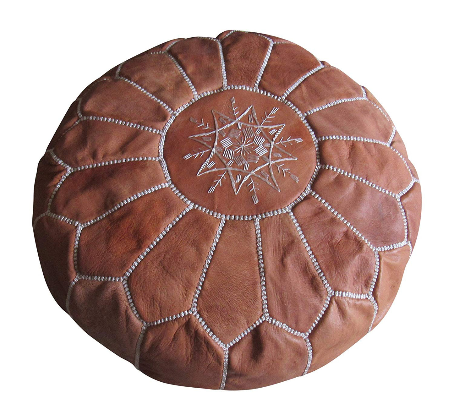 Authentic Unstuffed Handmade Pouf,Brown - Marrakesh Gardens