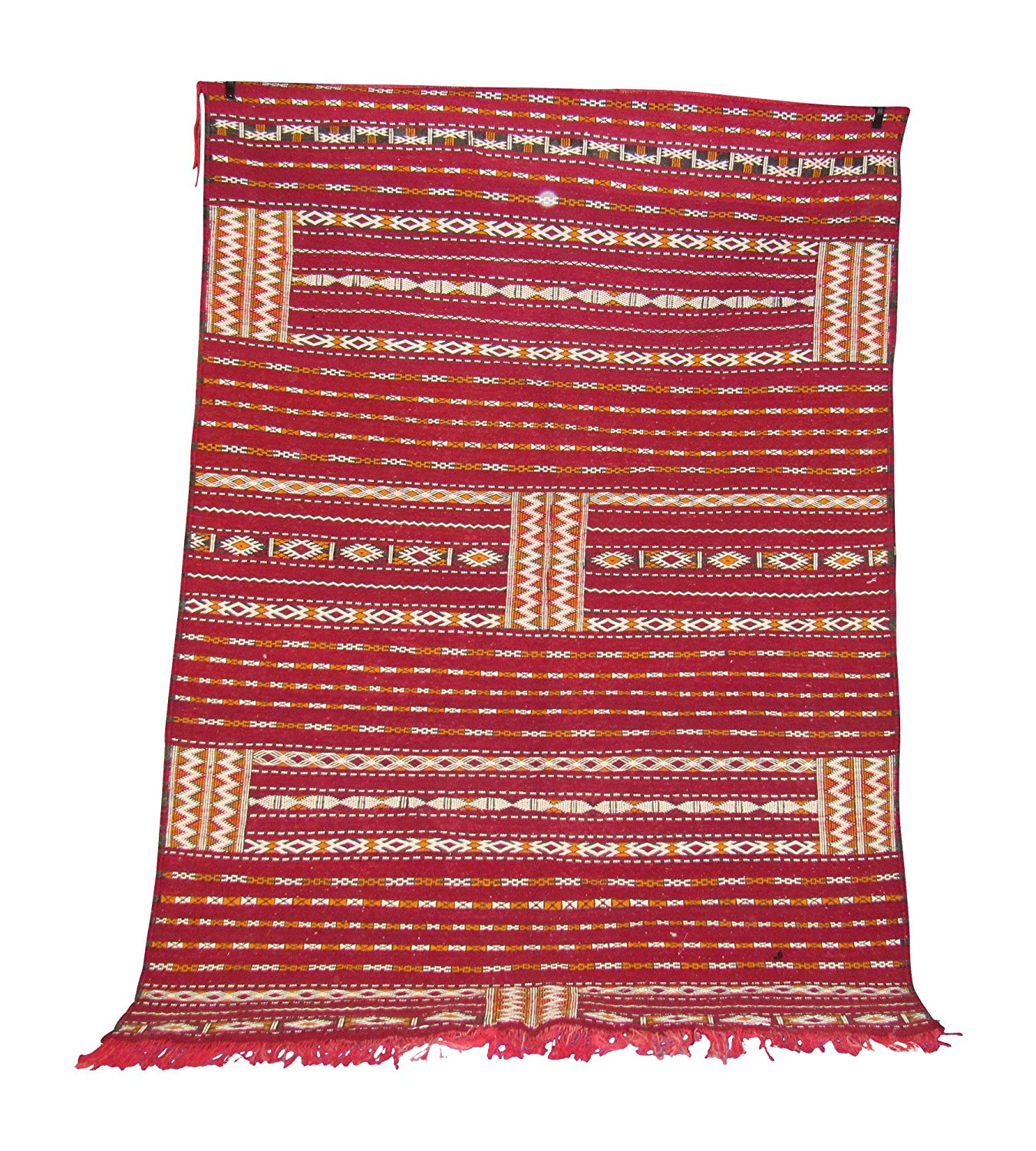 Moroccan Kilim Berber Oriental Carpet – Wool Rug, 7.5 X 5.2 Feet - Marrakesh Gardens