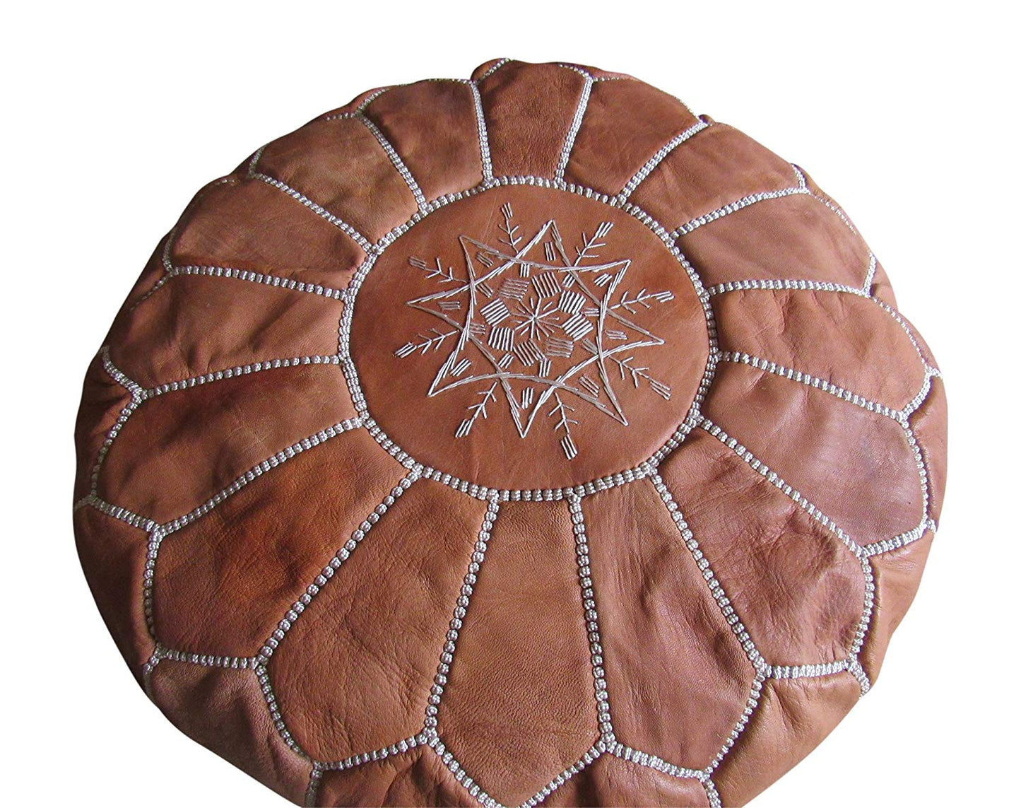 Authentic Unstuffed Handmade Pouf,Brown - Marrakesh Gardens