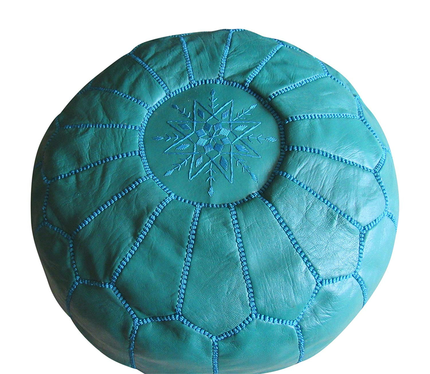 Authentic Unstuffed Handmade Pouf, Green - Marrakesh Gardens