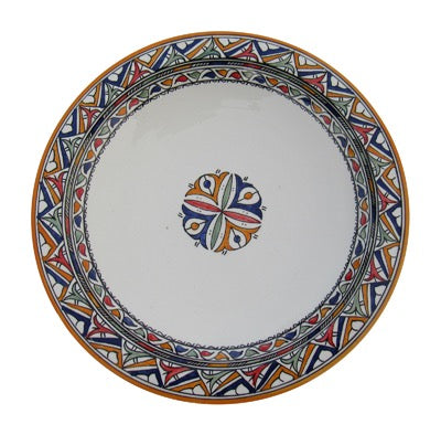 Authentic Handmade Moroccan Berber Inspired Round Serving Platter Tray, Bring Home a Beautifully Functional Near East Tradition, 10” Diameter - Marrakesh Gardens