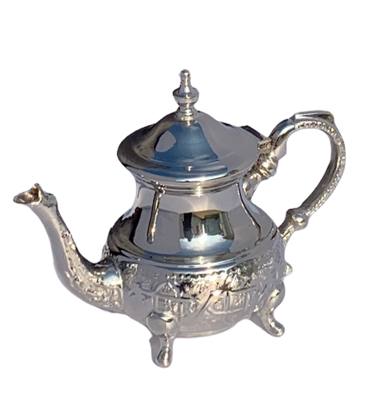 Imported Handmade Moroccan Teapot with Built In Tea Infuser Filter, Bring Home a Beautifully Functional Near East Tradition, 16 OZ. - Marrakesh Gardens
