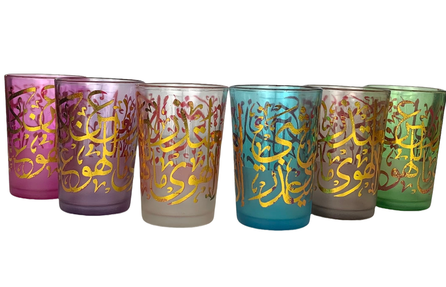 Arabesque Moroccan Tea Glasses, Moroccan Drinking Glasses – Pack Of 6 – Unique and Stylish – Handmade Traditional Glass Set – For Tea, Coffee, Juice, Water, Etc. - Marrakesh Gardens