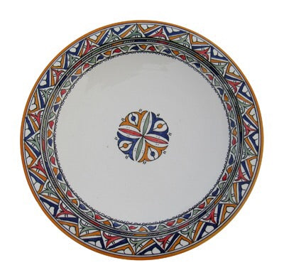 Authentic Handmade Moroccan Berber Inspired Round Serving Platter Tray, Bring Home a Beautifully Functional Near East Tradition, 8” Diameter - Marrakesh Gardens