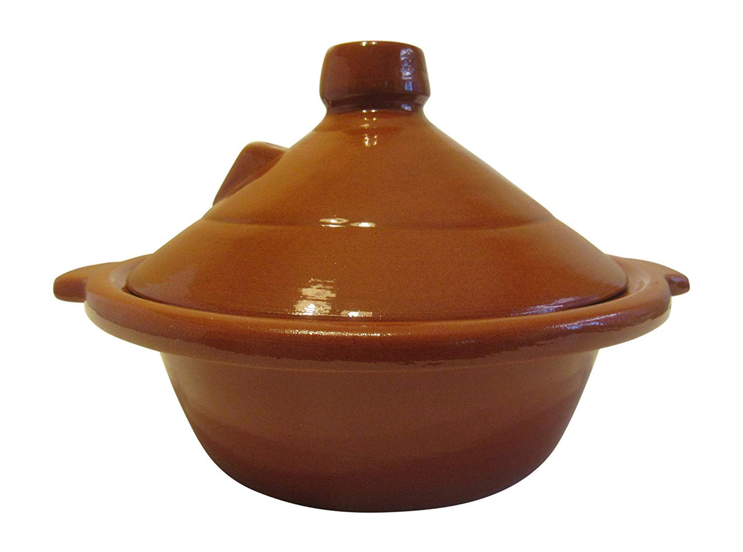 Handmade Authentic Moroccan Berber Ceramic Cooking and Serving Tagine, Large 12" D x 9 1/2"H - Marrakesh Gardens