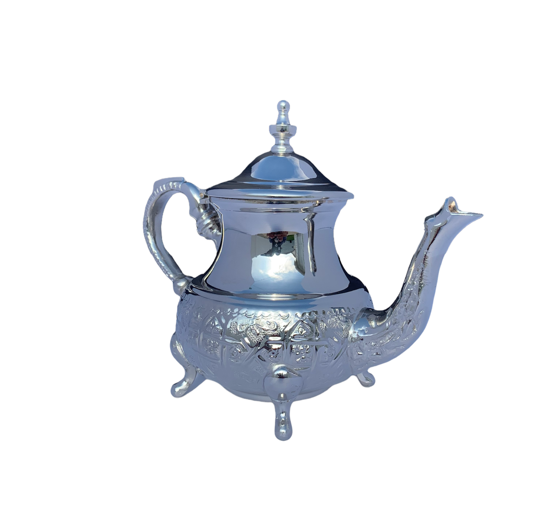 Imported Handmade Moroccan Teapot with Built In Tea Infuser Filter, Bring Home a Beautifully Functional Near East Tradition, 16 OZ. - Marrakesh Gardens