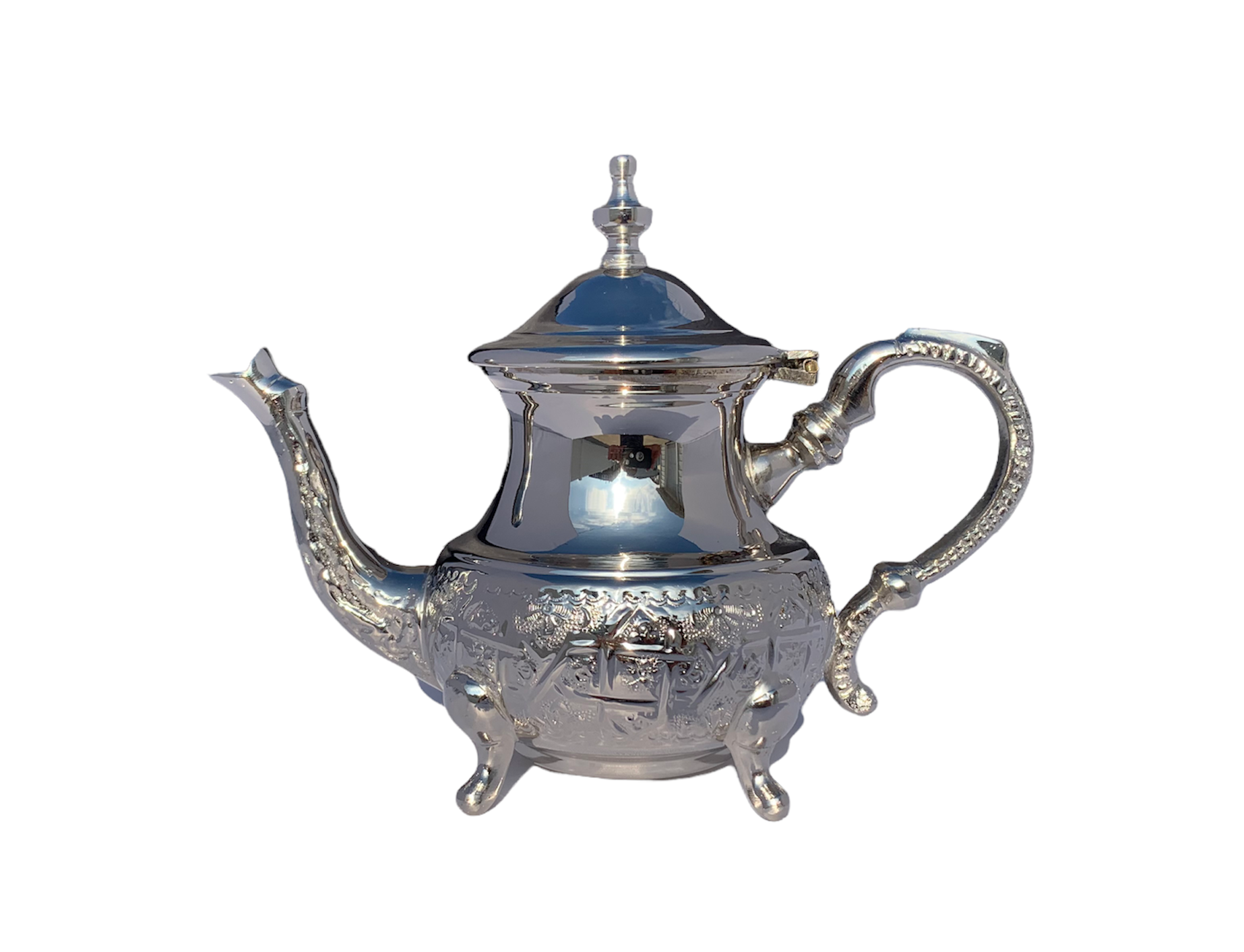 Imported Handmade Moroccan Teapot with Built In Tea Infuser Filter, Bring Home a Beautifully Functional Near East Tradition, 16 OZ. - Marrakesh Gardens