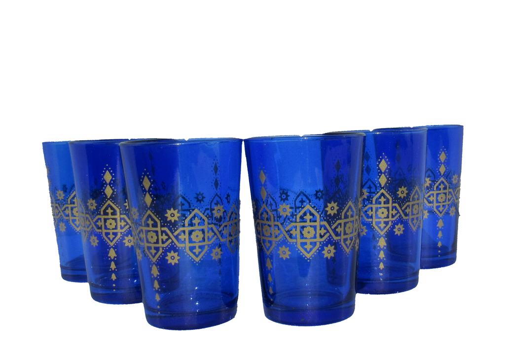 Moroccan Tea Glasses, Moroccan Drinking Glasses – Pack Of 6 – Unique and Stylish – Handmade Traditional Glass Set – For Tea, Coffee, Juice, Water, Etc. - Marrakesh Gardens