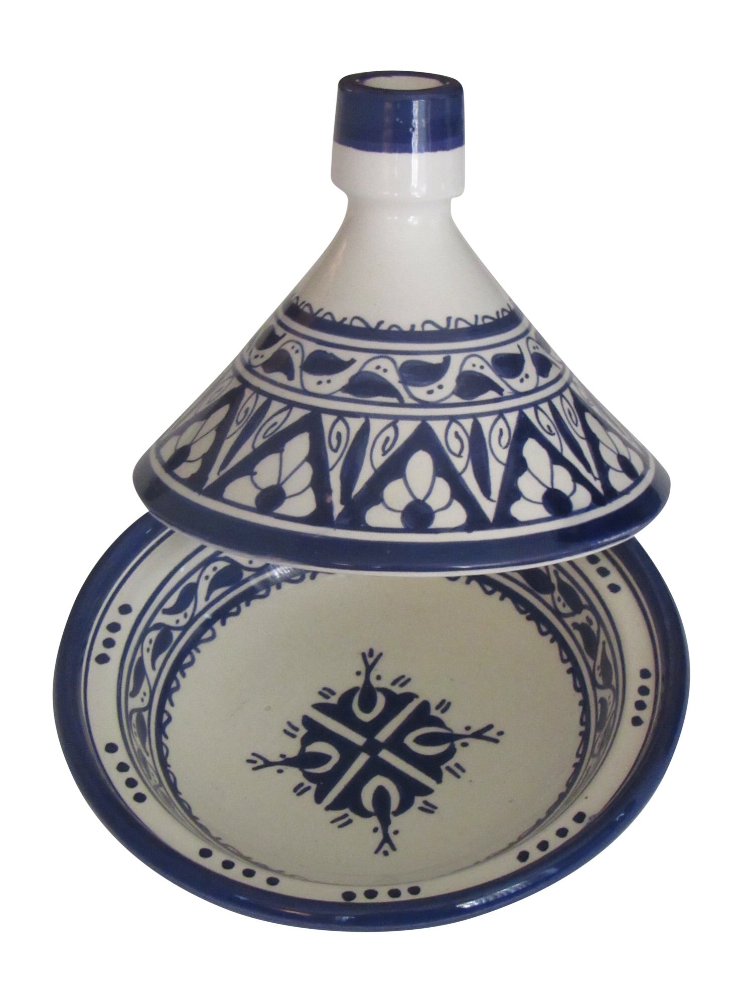Handmade Authentic Moroccan Berber Style Ceramic Serving Tagine, Lead Free, Small  6" Diameter x 6 "H - Marrakesh Gardens